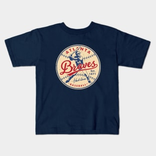 Hank Aaron Atlanta Braves 2 by Buck Tee Kids T-Shirt